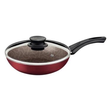 Imagem de Frigideira Funda Paris Vermelho com Tampa de Vidro 26 cm 2,9 L Tramont