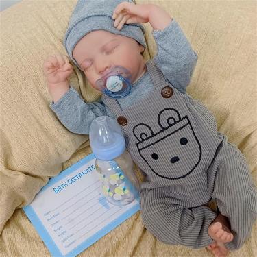 Imagem de QIYANER Boneca Bebe Reborn Silicone Realista,Bebe Reborn Realista Recem Nascido,Corpo Inteiro Silicone Vinil Macio 100% Artesanal Banhável Usar Roupas, Mamadeiras E Chupetas Menina,Menina