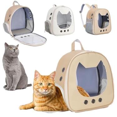 Imagem de Mochila Para Pets, Animais de Estimação Cães, Pássaros e Gatos - Mochila em Couro Ecológico Premium - Aprovada Por Companhias Aéreas, Para Viagem/Caminhada/Uso ao Ar Livre