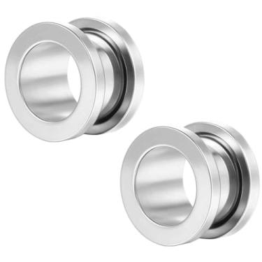 Imagem de LOMISS 2 Peças ALARGADOR AÇO CIRÚRGICO LISO (PRATA, 6MM)