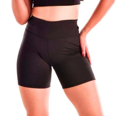 Imagem de Short Wolfox Suplex Feminino Meia Coxa Cintura Alta Para Academia, Pre
