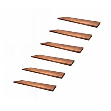 Imagem de Prateleiras de Madeira C Suporte Embutido invisível Madeira Pinus Natural (IPE) 60cm (6)