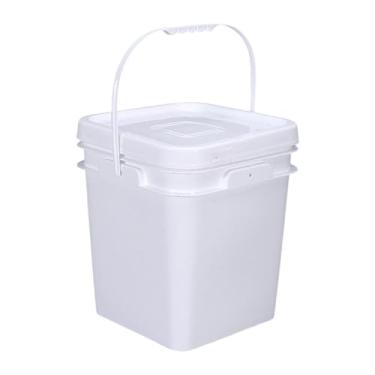 Imagem de Tachiuwa Balde de caçamba quadrada Bucket leve com tampa de armazenamento pesado Pintura pode para a pintura de garagem da cozinha em casa