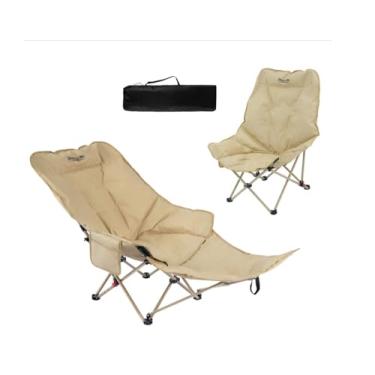 Imagem de Berço e cadeira dobrável de dupla finalidade com apoio para os pés removível para adultos, cadeira de dormir ajustável fácil de montar com bolsa de transporte para pesca, caminhadas, viagens, casa