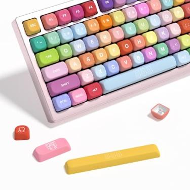 Imagem de YMKPVR- KBDiy Gummy Bears KOA Profile Keycaps 100 por cento, Dye-Sublimation PBT Cute Custom Keyboard Keycap, Conjunto de 139 teclas para Cherry Gateron MX Switches Mecha