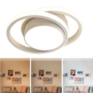 Imagem de Luminária Sobrepor LED Bivolt Redonda c/ Central Três Tons de Luz Ajus