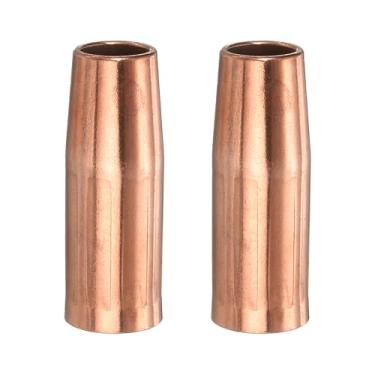 Imagem de HARFINGTON 2 peças de bocal de pistola de solda Mig 1/5.1 cm orifício 21-50F bocal de pistola de soldagem a gás cobre niquelado acessório para pistola de solda 100L/Tweco Mini/#1 Mig