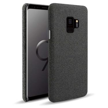 Imagem de Capa para Samsung Galaxy S9,Capa desenhada em lona,Case Protetora Ultrafina com Empunhadura Macia,Design em Tecido Antichoque e Antiarranhões-Black