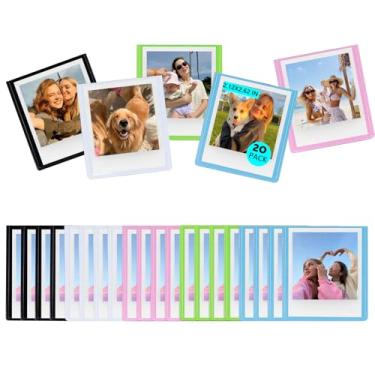 Imagem de wogozan Moldura magnética Go compatível com câmera de impressão instantânea Polaroid Go Gen2/9035/9071/9070, filmes de 5 x 6 cm, ímãs para geladeira com capa transparente – pacote com 20 coloridos