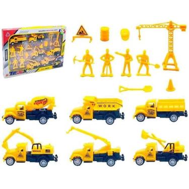 Imagem de Brinquedo Kit Construção Infantil Com Guindaste Tratores De Brinquedo 