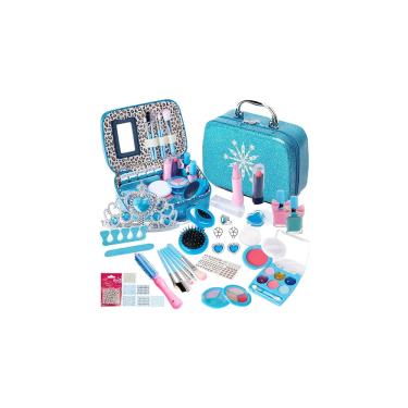 Imagem de Conjunto de maquiagem Toy Beauty Case com 32 peças para meninas Real Cosmetics