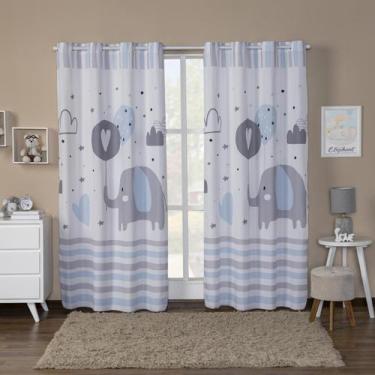 Imagem de Cortina Infantil Estampada 3,00X2,20M Elefantinho - Top Casa
