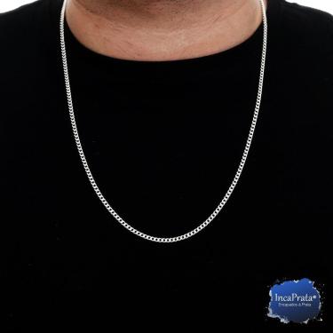 Imagem de Corrente Correntinha Grumet 60cm Fina Prata 10.7g 925 Brasil