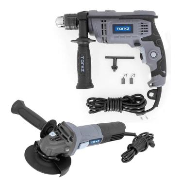 Imagem de Furadeira de Impacto Profissional Torkz TRE0009 e Esmerilhadeira Angular 4.1/2" (115mm) TRE0003
