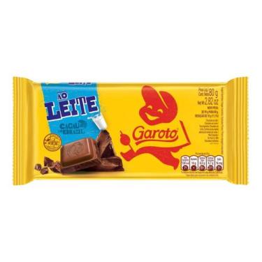 Imagem de Kit c/ 4 Chocolate ao leite Garoto barra 80 g