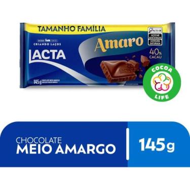 Imagem de Kit c/ 2 Chocolate Meio Amargo 40% Cacau Lacta Amaro 145g