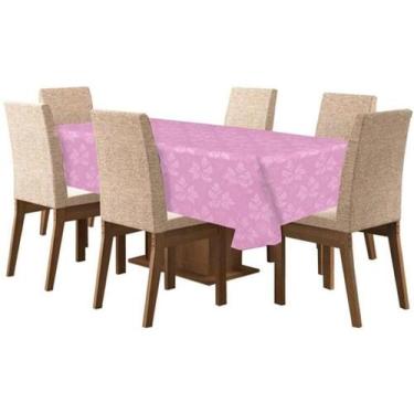Imagem de Toalha De Mesa Tecido Jacquard 8 Lugares - Rosa - Campari