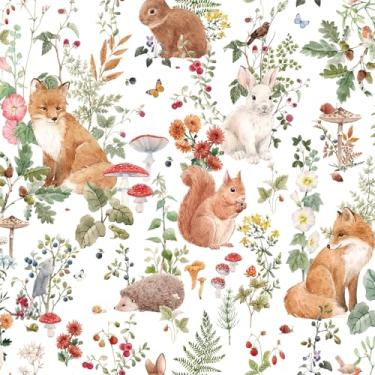 Imagem de ReWallpaper Papel de parede de animais florestais de 45 cm × 6 m, papel de parede de selva para berçário