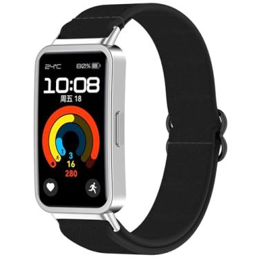 Imagem de MOTONG Pulseira de substituição compatível com Huawei Band 10 – Elástico de nylon de reposição, Medium, quartzo sintético