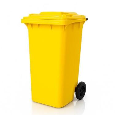 Imagem de Lixeira Grande Coleta Seletiva Container Carro Coletor Lixo 120l C/ Ro