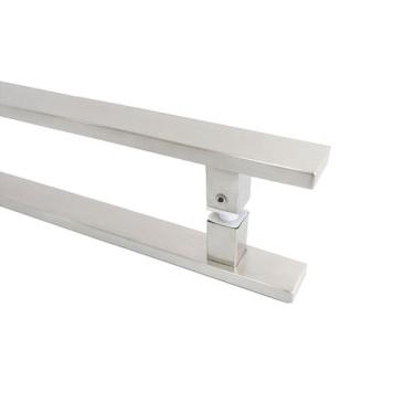 Imagem de Puxador Porta Duplo Em Aço Inox 40cm Modelo Flat Economy - DECORPLACE,