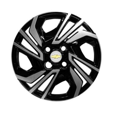 Imagem de Calota aro 14 novo gm onix hatch sedan 23/24 preta brilhante - GFM, Pr
