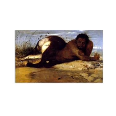 Imagem de ZUJGHSJG Reprodução de arte famosa de pôsteres de pinturas famosas Centauro Olhando para Peixes Impressão em Tela Arte de Parede Imagem para Quarto Decoração de Escritório em Casa 80 x 50 cm Pôster