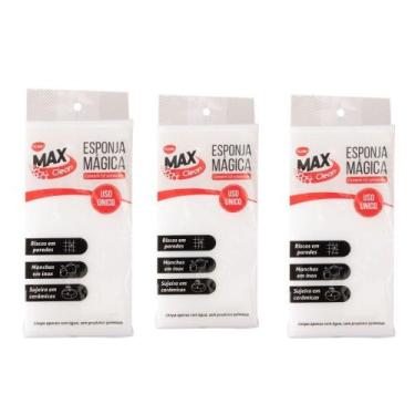 Imagem de Kit 20 Unidades Esponja Magica para Limpeza Bucha Branca Tira Manchas 