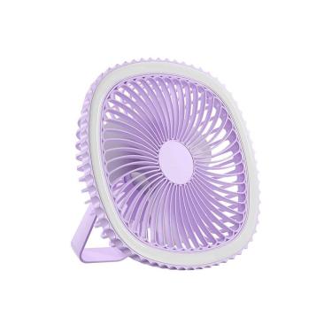 Imagem de Mini Ventilador Mesa Luz Ring Light Usb Portátil Cor:Lilás