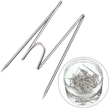 Imagem de Ganchos de parede painel de tecido gancho de porta gancho de armário inoxidável ganchos para decoração interior ou exterior em casa, escola, escritório, DIY para festa ou feriado (design de ponta pontiaguda, 50 peças)