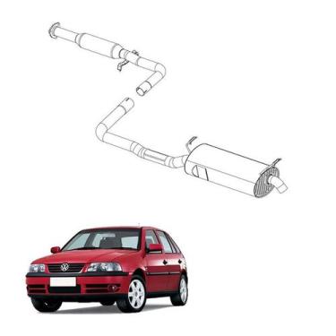 Imagem de Kit Completo Escapamento Gol 2.0 MI G3 2000 em Diante Opcio - Pioneiro