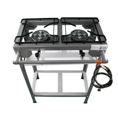 Imagem de Fogao Industrial 2 Bocas 5 Caulins Registro Mangueira Completo - Albas