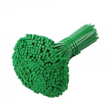 Imagem de Abraçadeiras de nylon autotraváveis para cabos, abraçadeiras para cabos, alça de fixação, enrolador de fios reutilizável para escritório doméstico, verde, 500 peças