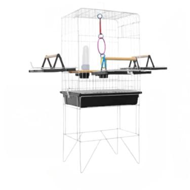 Imagem de VIVEIRO GAIOLA CALOPSITA PASSÁROS AVES TRIPLEX(SLIM BRANCO/PRETO)