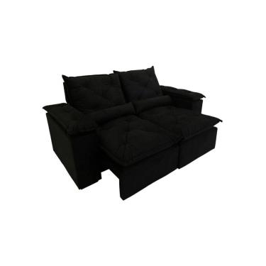 Imagem de Sofá Retrátil Reclinável Grécia 2 Módulos 200cm K52 Plus Preto - Kasacomigo