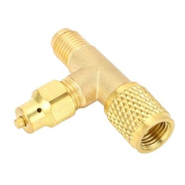 Imagem de Refrigerante Carregamento Válvula De Escape Latão Durável Alta Resistência Ar Condicionado Linha Repair Tool para R22 R12 Ar Condicionado Peças 1/4 SAE 7/16 20 UNF Interface