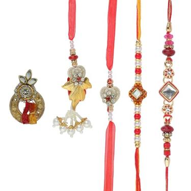 Imagem de Conjunto de 4 pulseiras Rakhi para irmão e bhabhi Rakhi Lumba, conjunto de pulseiras para Bhai Bhaiya veera Raksha Bandhan Rakhi Conjunto de pulseiras Dora com pacote de presente para irmão irmã
