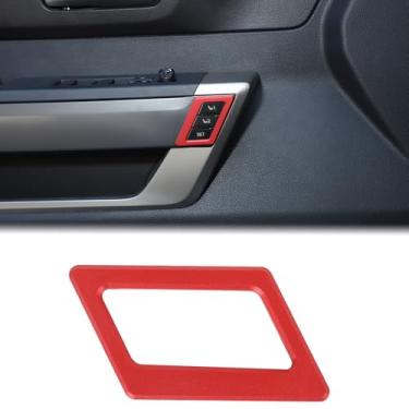 Imagem de Guarnição da moldura do botão de memória do assento da porta do carro compatível com Toyota Tundra 2022-2024 2025 alumínio memória do assento do motorista protetor de capa protetora de tampa de