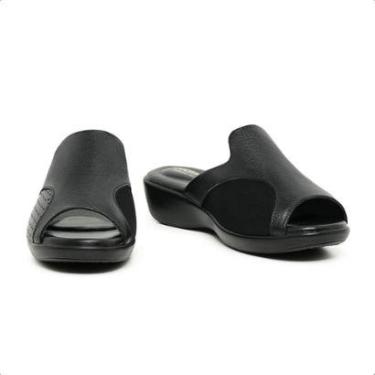 Imagem de Tamanco Ortopédico Doctor Pé em Couro Preto Solado PU 191023P-Masculino