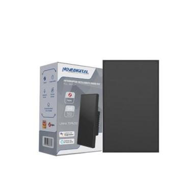 Imagem de Interruptor Inteligente Zigbee Linha Topázio 1 Botão Preto - NOVA DIGI