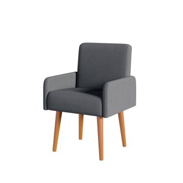 Imagem de Poltrona Rebeca Luxo Decorativa Em Veludo P/ Salas Moderna Cor cinza