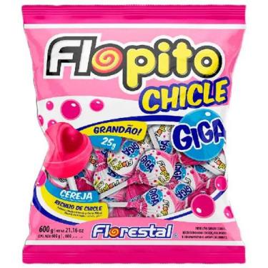 Imagem de Pirulito Flopito Giga Chicle Cereja - 600g - Florestal
