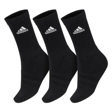 Imagem de Meia Adidas Cushion Cano Alto Pack com 03 Pares 41 ao 43 Preto