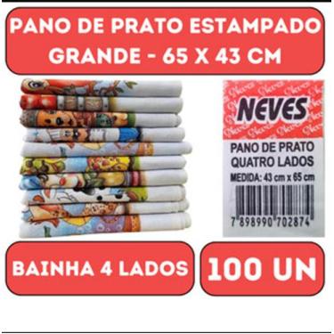 Imagem de Pano De Prato Bainha Quatro Lados Estampado Grande - 43 X 65 Cm- Kit C