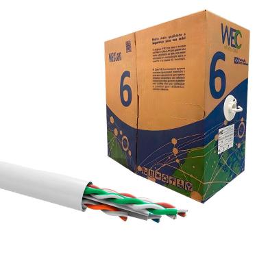 Imagem de Caixa de Cabo de Rede LAN 4PX24AWG CAT6 UTP LSZH -100% Cobre Wec, Branco