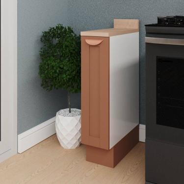 Imagem de Balcão Porta Tempero 20cm com Tampo Arizona Cabecasa Madeiramadeira Branco/Terracota