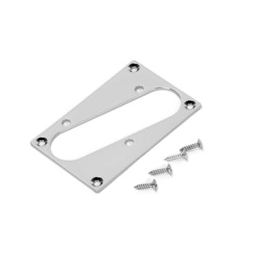 Imagem de Ruimou 1 peça prata guitarra ponte captador anel de montagem moldura (com parafusos de montagem) 77 x 50 mm adequado para guitarras Telecaster Tele