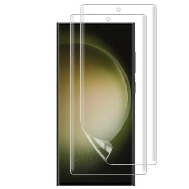 Imagem de Pacote com 2 protetores de tela para Samsung Galaxy S23 Ultra / S22 Ultra 5G (6,8 polegadas) (não vidro), filme TPU macio flexível, compatível com capas