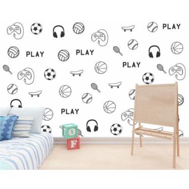 Imagem de Adesivo de Parede Infantil Games Bolas Skate Individuais - Colakoala A
