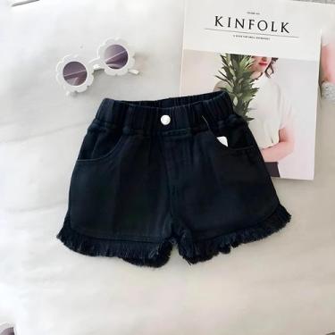 Imagem de Shorts Pretos Casuais De Verão Para Meninas, Estilo Coreano, Cor Sólid